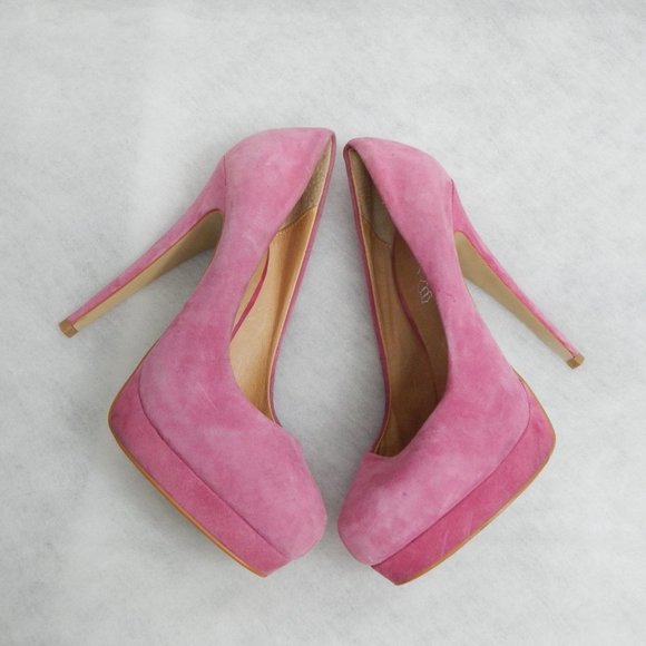 ALDO Womens Faux Pink Suede Pumps Size 38 - Picture 4 of 8